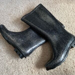 Capelli of New York Glitter Black Rain Boots